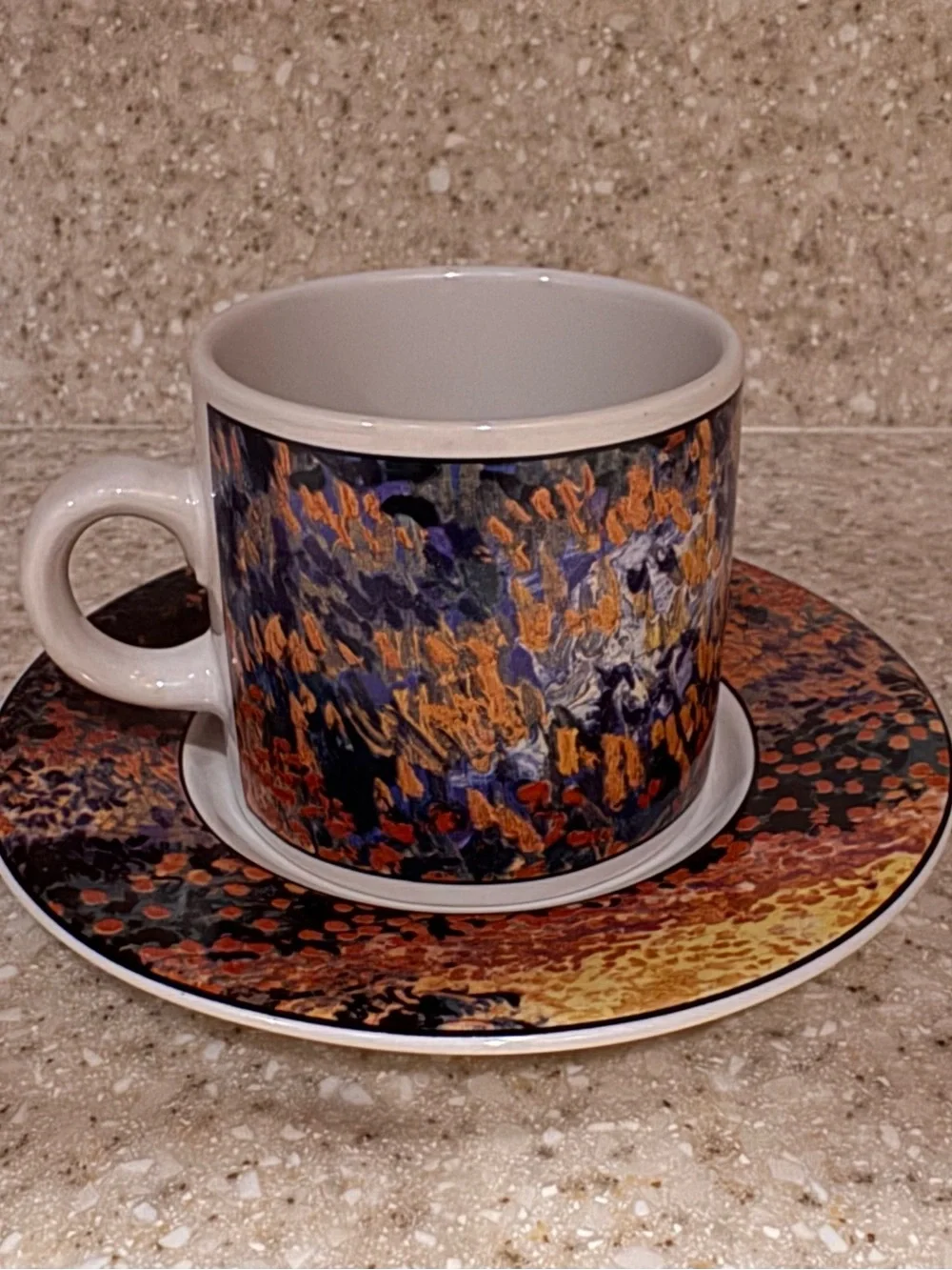 Sakura Wildflowers Ceramic Cup with Saucer Vincent Van Gogh Sakura
